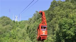 One of the cable cars operating on the Ulriksbanen Aerial Tramway near Montana Youth Hostel in Bergen